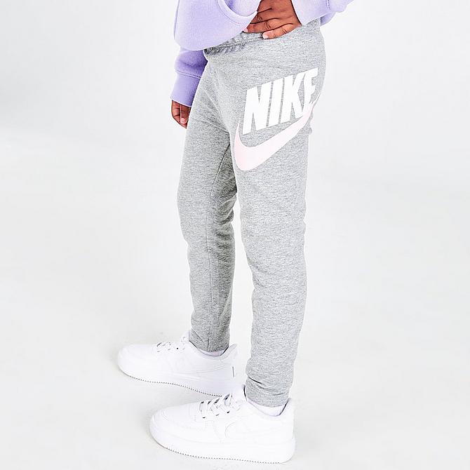 [angle] view of Girls' Toddler Nike Club HBR Hoodie and Jogger Pants Set in Purple Pulse Click to zoom
