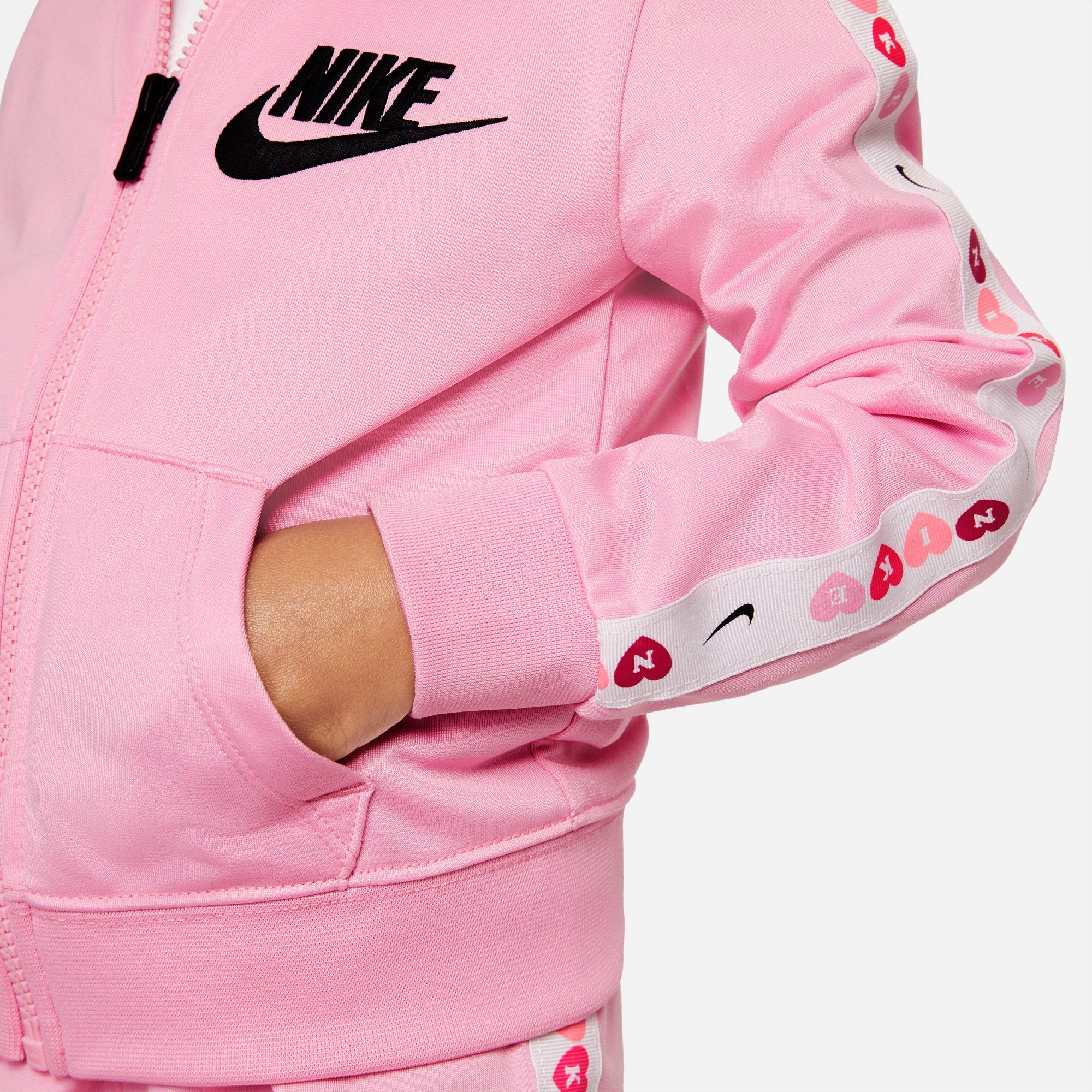nike pink jacket with hearts
