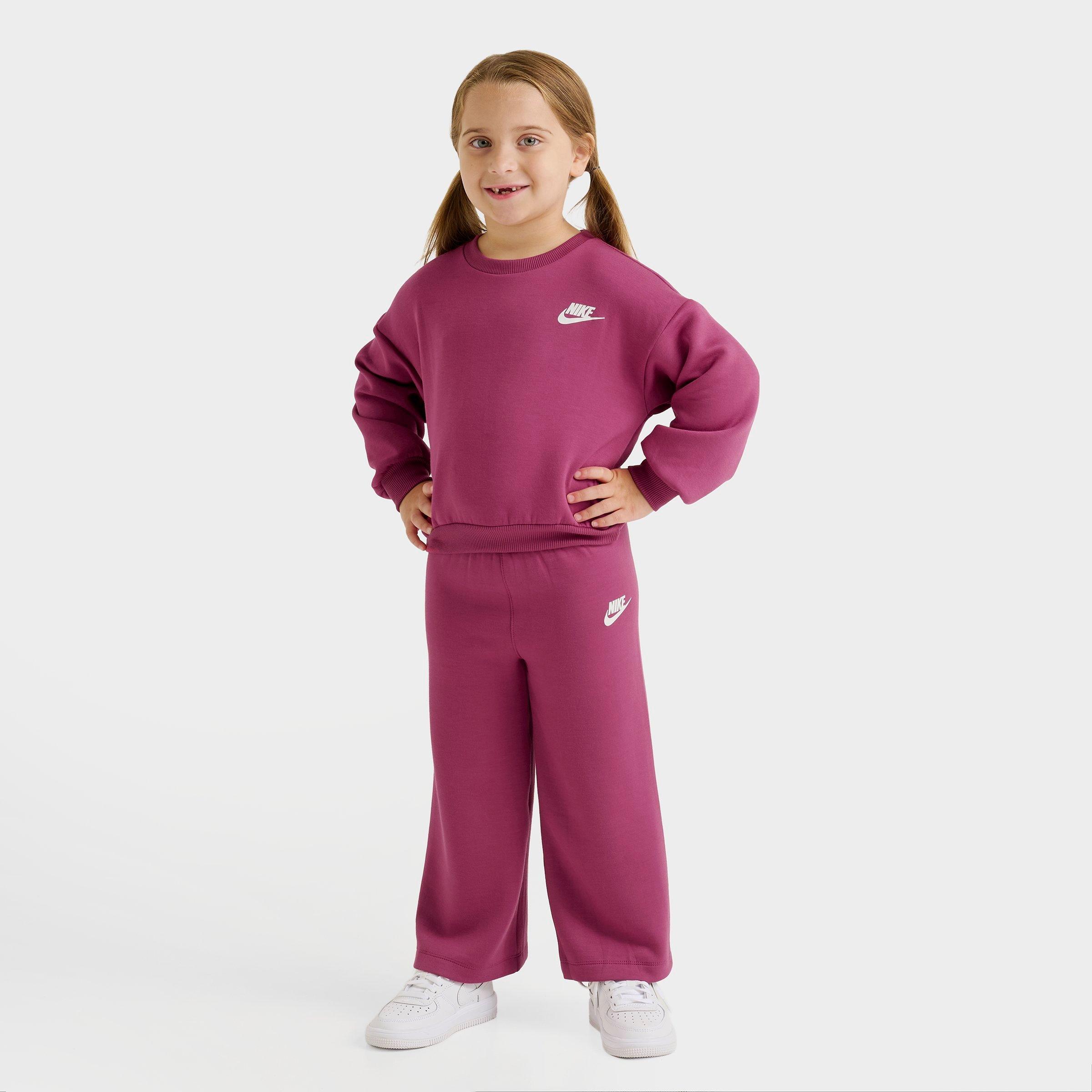 Girls' Toddler Nike Crewneck Sweatshirt and Wide Leg Pants