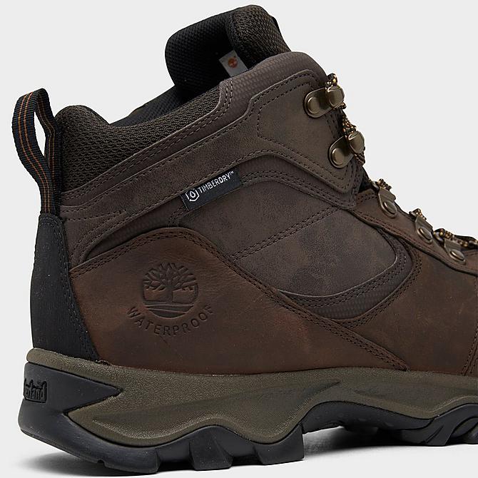 Front view of Men's Timberland Mt. Maddsen Mid Waterproof Hiking Boots in Dark Brown Click to zoom