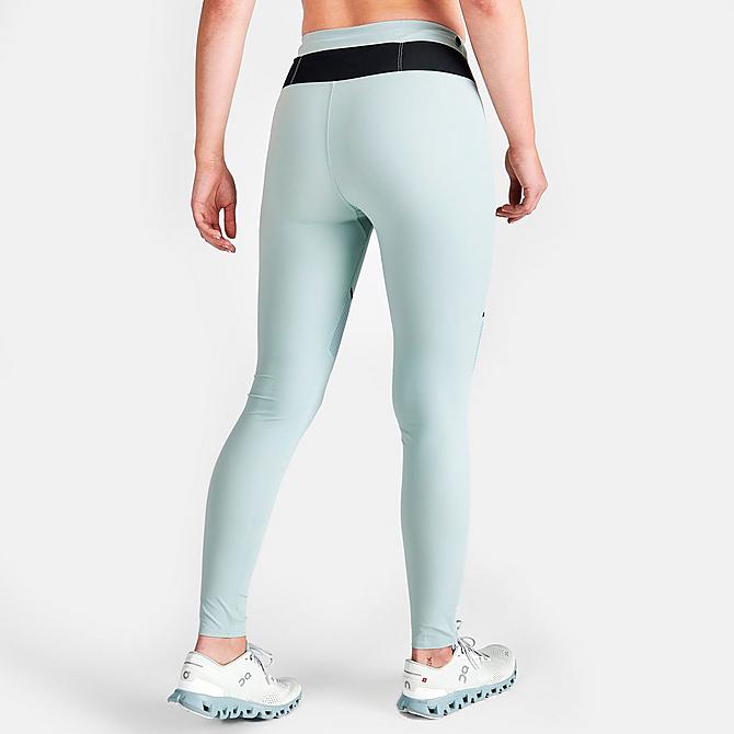 Back Left view of Women's ON High-Waisted Running Tights in Sea Click to zoom
