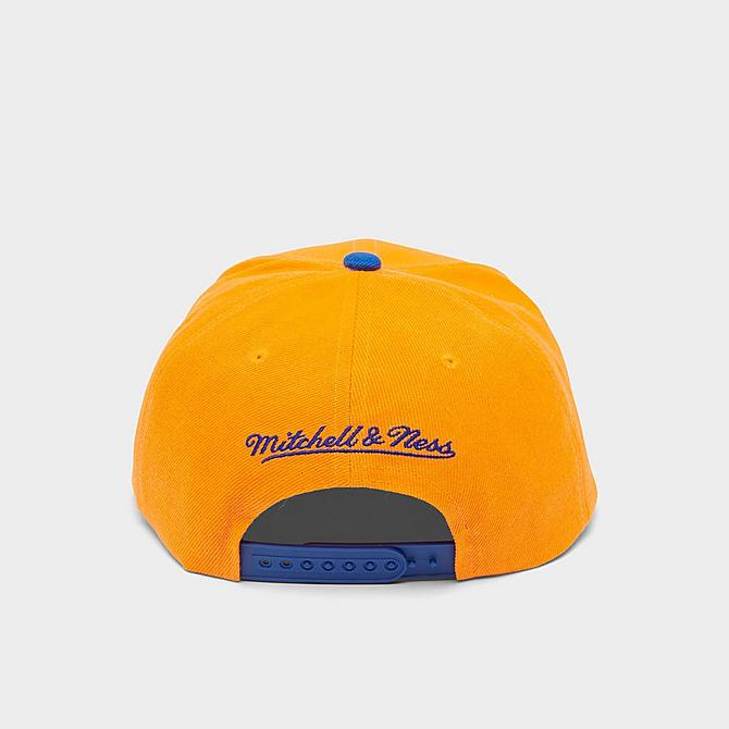 Front view of Mitchell & Ness New York Knicks NBA Hardwood Classics Snapback Hat in Royal Click to zoom