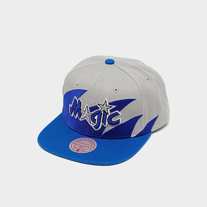 Right view of Mitchell & Ness Orlando Magic NBA Hardwood Classics Snapback Hat in Blue Click to zoom