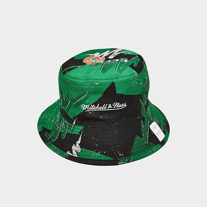 Left view of Mitchell & Ness Boston Celtics Hyperhoops Bucket Hat in Black/Green Click to zoom