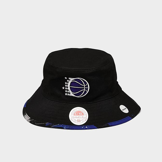 Right view of Mitchell & Ness Orlando Magic Hyperhoops Bucket Hat in Black/Blue/Grey/White Click to zoom