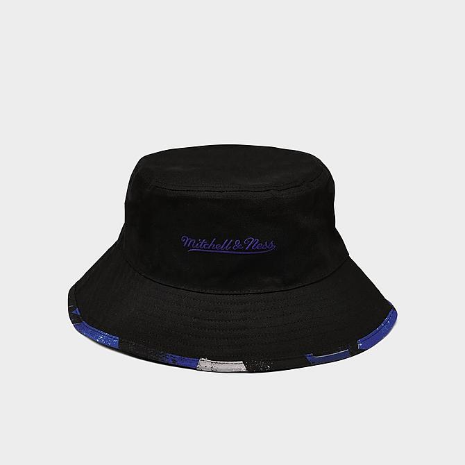 Front view of Mitchell & Ness Orlando Magic Hyperhoops Bucket Hat in Black/Blue/Grey/White Click to zoom