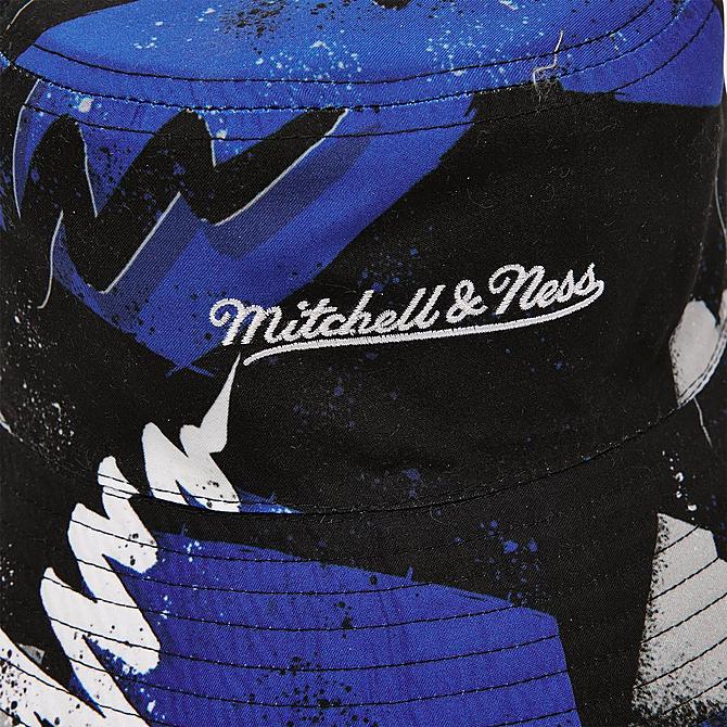 Bottom view of Mitchell & Ness Orlando Magic Hyperhoops Bucket Hat in Black/Blue/Grey/White Click to zoom