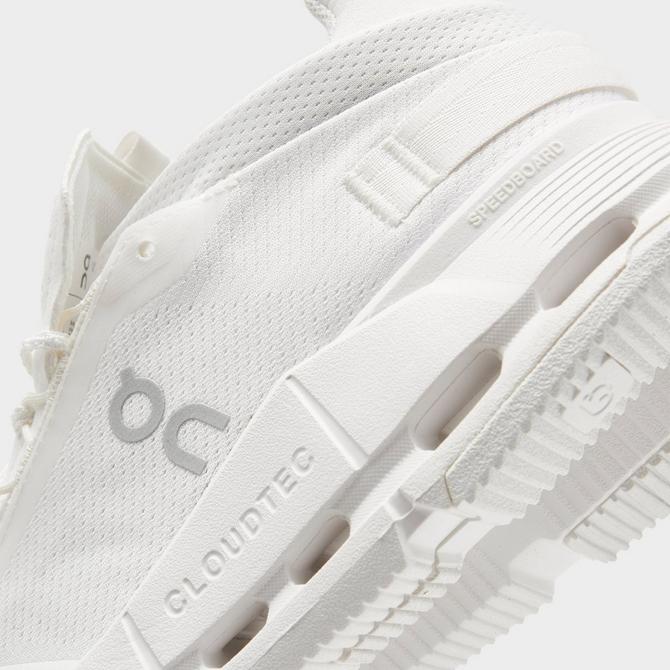 Front view of Women's On Cloudnova 2 Running Shoes in All White Click to zoom