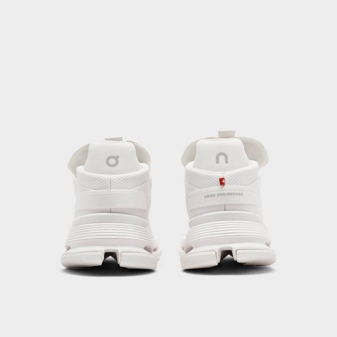 Left view of Women's On Cloudnova 2 Running Shoes in All White Click to zoom
