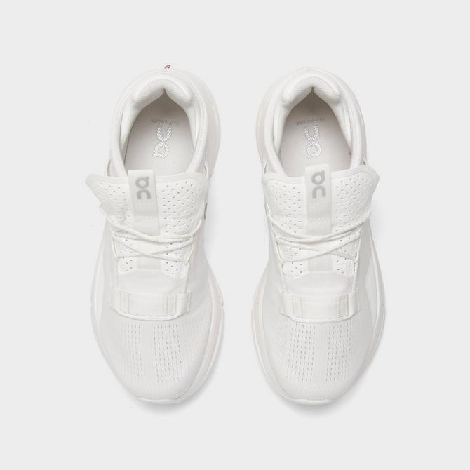 Back view of Women's On Cloudnova 2 Running Shoes in All White Click to zoom