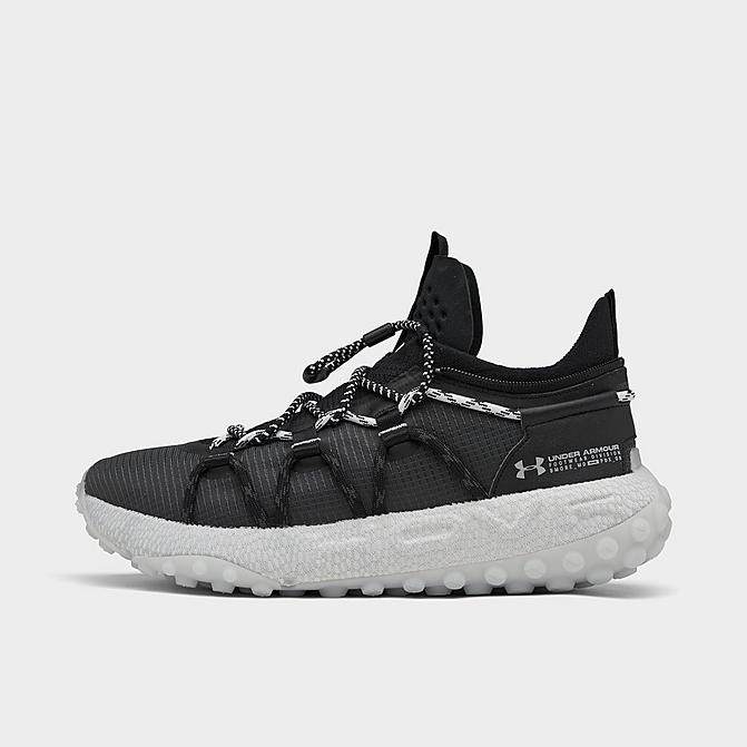 Right view of Under Armour HOVR Summit Fat Tire Cuff Running Shoes in Black/White Click to zoom