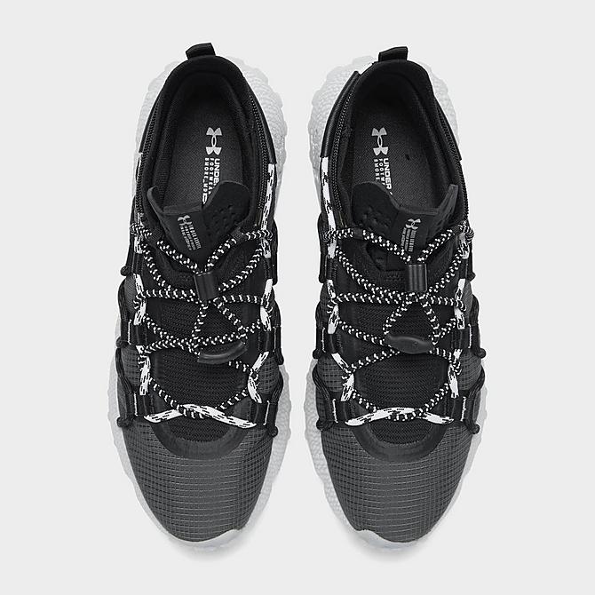 Back view of Under Armour HOVR Summit Fat Tire Cuff Running Shoes in Black/White Click to zoom