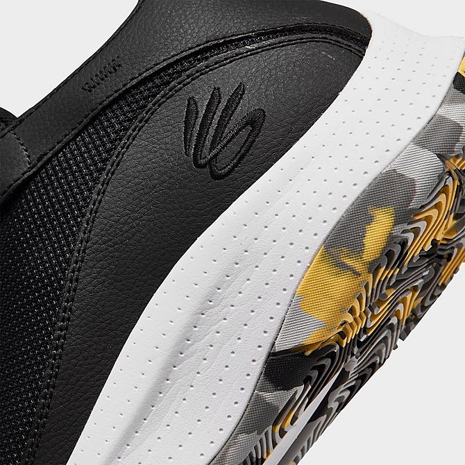 Front view of Under Armour Curry 3Z5 Basketball Shoes in Black/White/Yellow/Grey Click to zoom