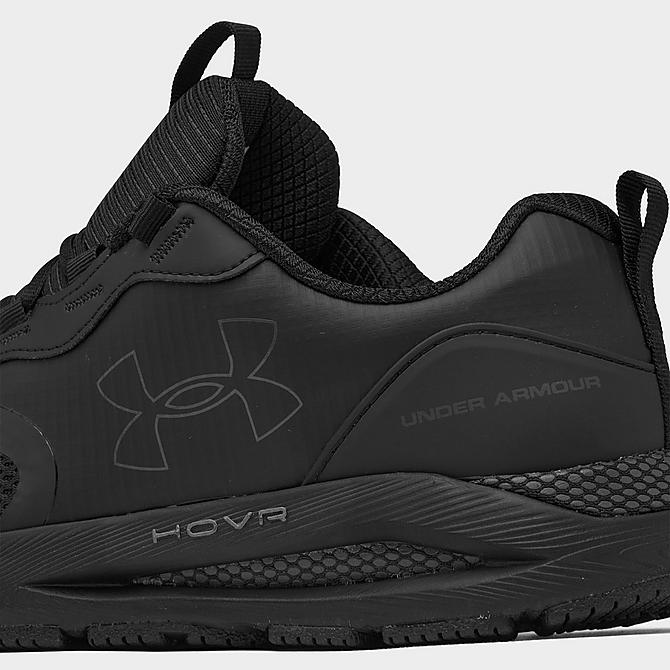 Front view of Men's Under Armour HOVR Sonic STRT Running Shoes in Black/Black Click to zoom