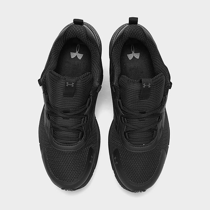 Back view of Men's Under Armour HOVR Sonic STRT Running Shoes in Black/Black Click to zoom