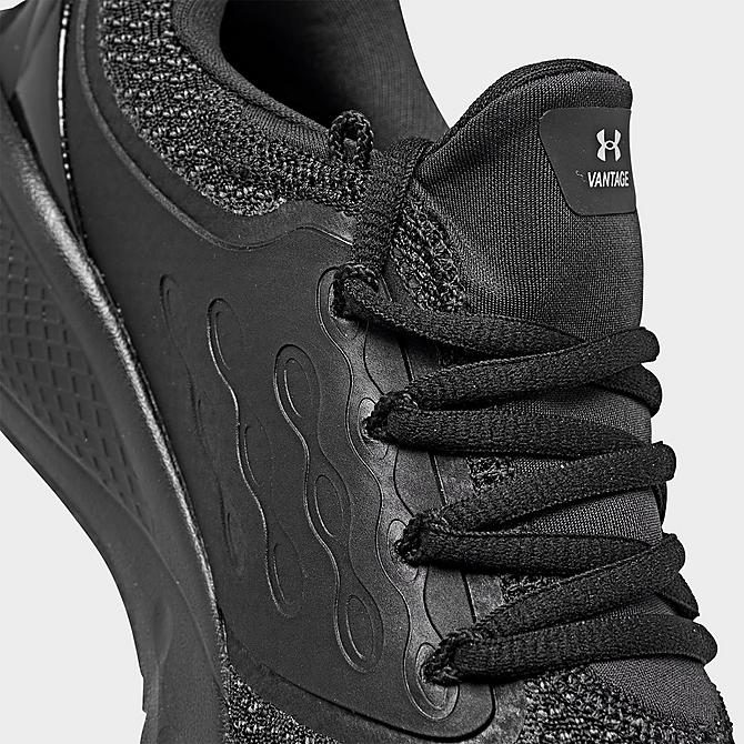Front view of Women's Under Armour Charged Vantage Knit Running Shoes in Black/Black/Black Click to zoom