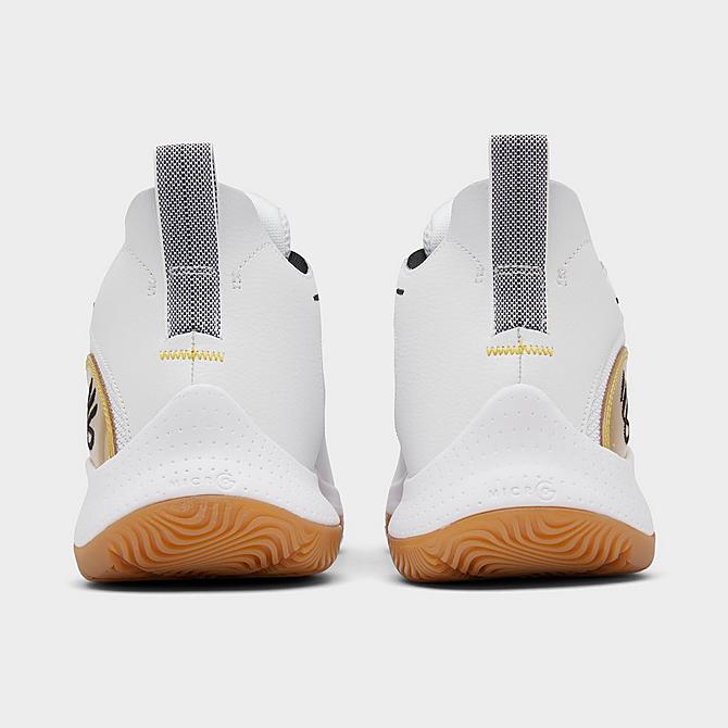Left view of Under Armour 3Z5 Basketball Shoes in White/Metallic Gold Click to zoom
