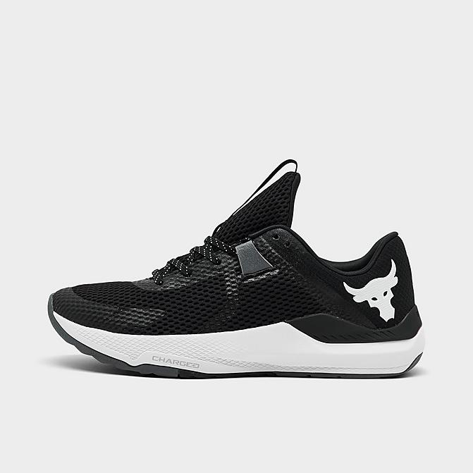 Right view of Men's Under Armour Project Rock BSR 2 Training Shoes in Black/White/White Click to zoom