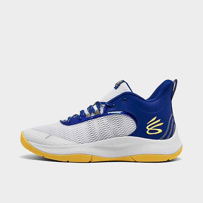 Right view of Under Armour 3Z6 Basketball Shoes in White/Royal/Taxi Click to zoom
