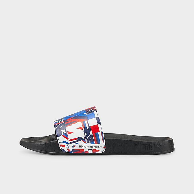 Right view of Men's Puma x BMW Motorsport Leadcat 2.0 Slide Sandals in Black/Red/Blue Click to zoom