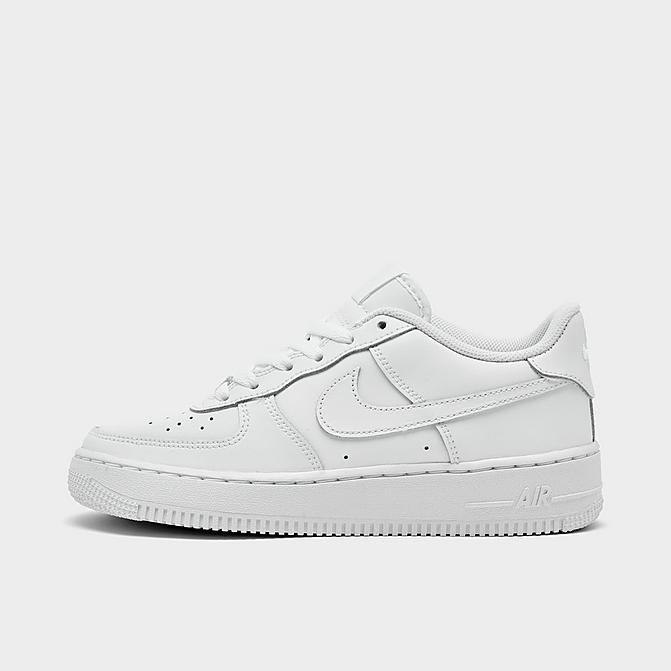 Right view of Big Kids' Nike Air Force 1 Low Casual Shoes in White Click to zoom