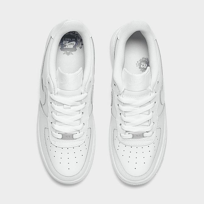 Back view of Big Kids' Nike Air Force 1 Low Casual Shoes in White Click to zoom