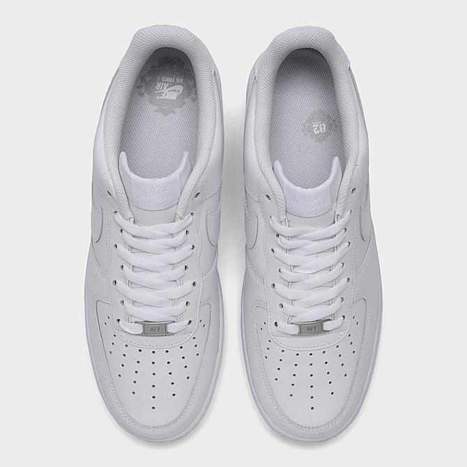 Back view of Men's Nike Air Force 1 Low Casual Shoes in White/White Click to zoom