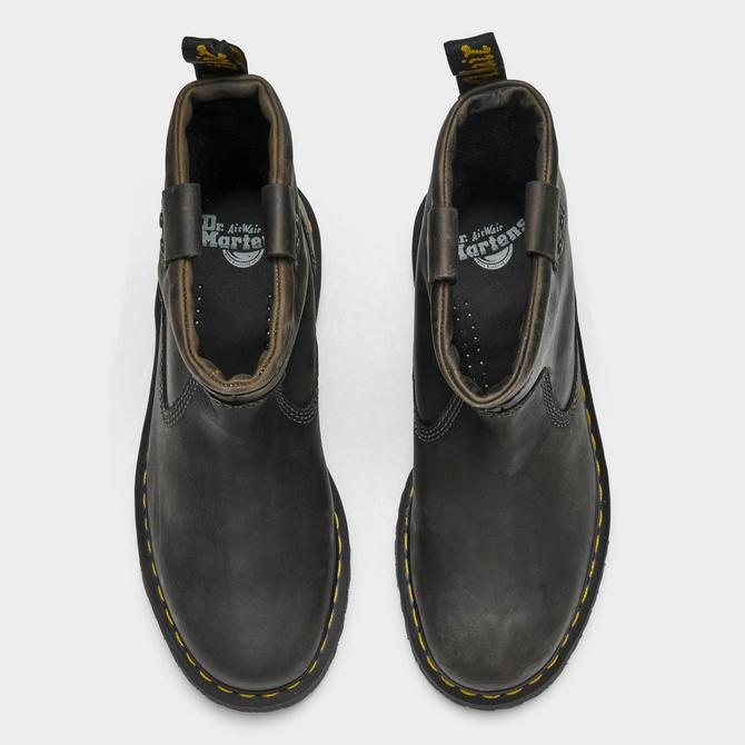 Back view of Women's Dr. Martens Anistone Low Leather Biker Boots in Black Click to zoom