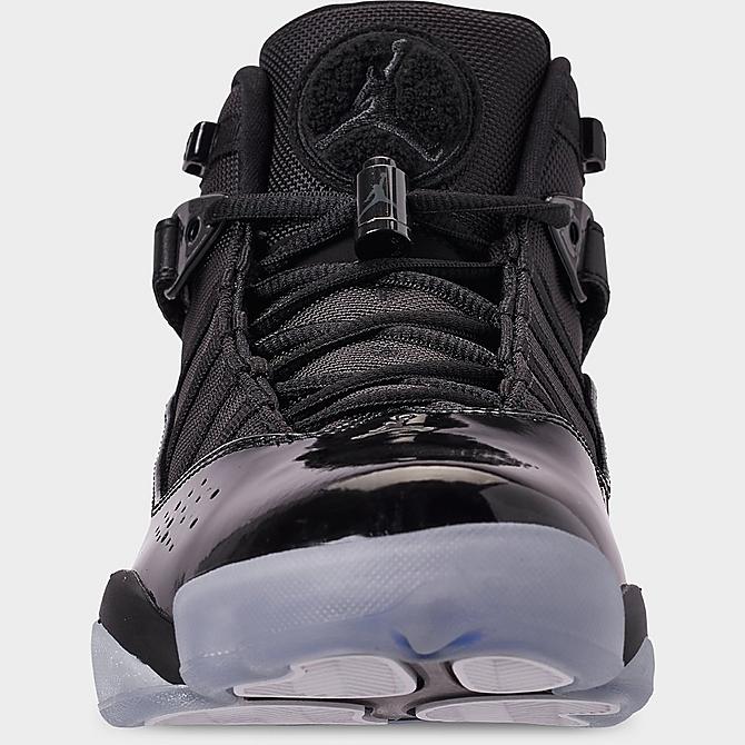 Front view of Men's Air Jordan 6 Rings Basketball Shoes in Black/White/Black Click to zoom