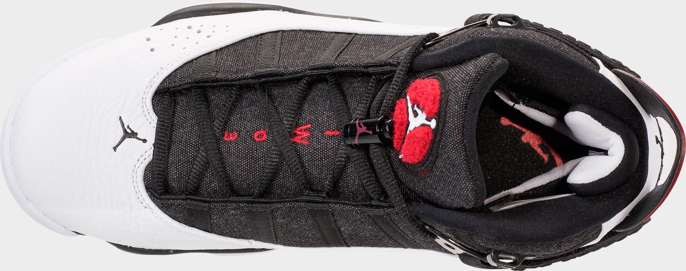 jordan 6 rings black white gym red