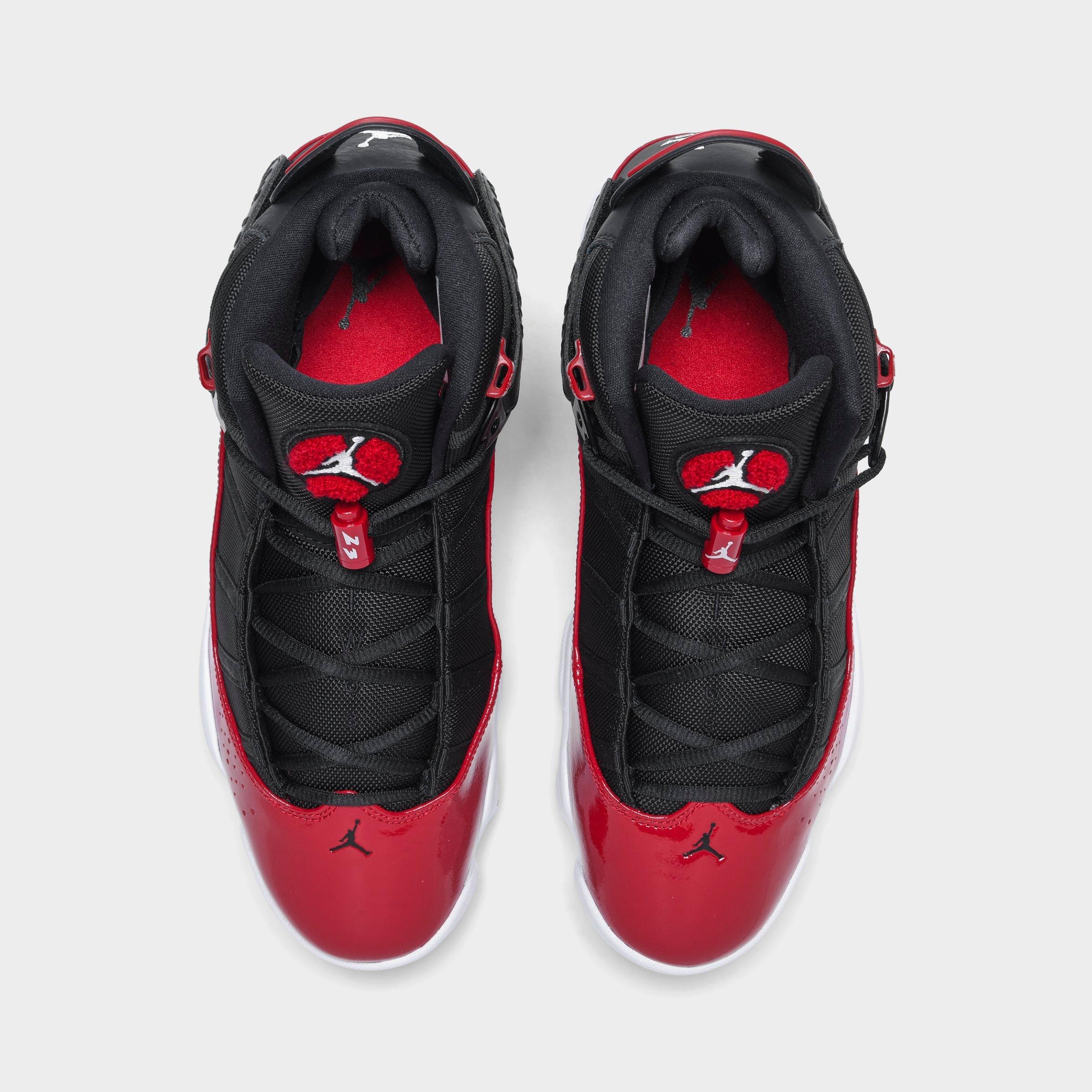 air jordan 6 rings red black