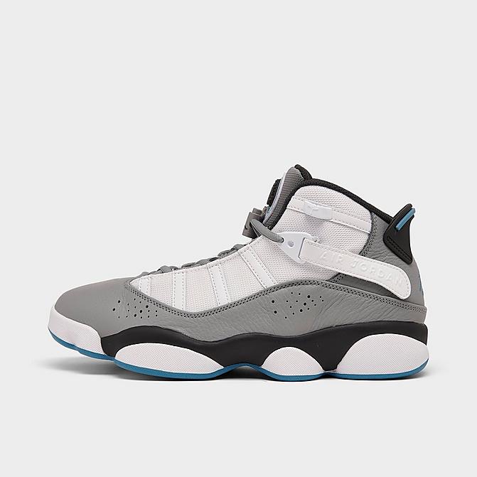 Right view of Men's Air Jordan 6 Rings Basketball Shoes in Cool Grey/University Blue Click to zoom