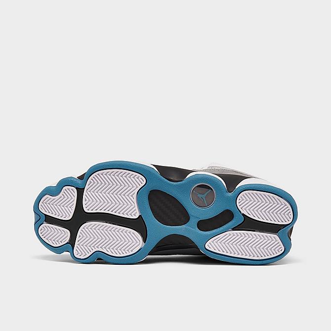 Bottom view of Men's Air Jordan 6 Rings Basketball Shoes in Cool Grey/University Blue Click to zoom
