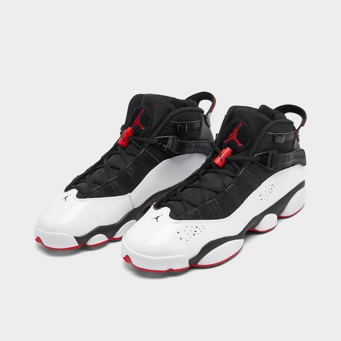 6 rings jordans red black white best sale