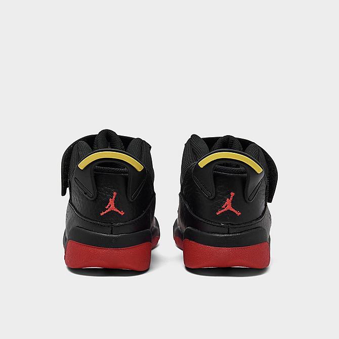 Left view of Kids' Toddler Air Jordan 6 Rings Basketball Shoes in Black/University Red/White/Yellow Strike Click to zoom