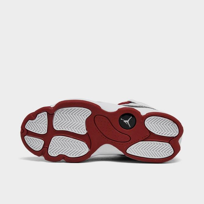Bottom view of Little Kids' Air Jordan 6 Rings Basketball Shoes Click to zoom