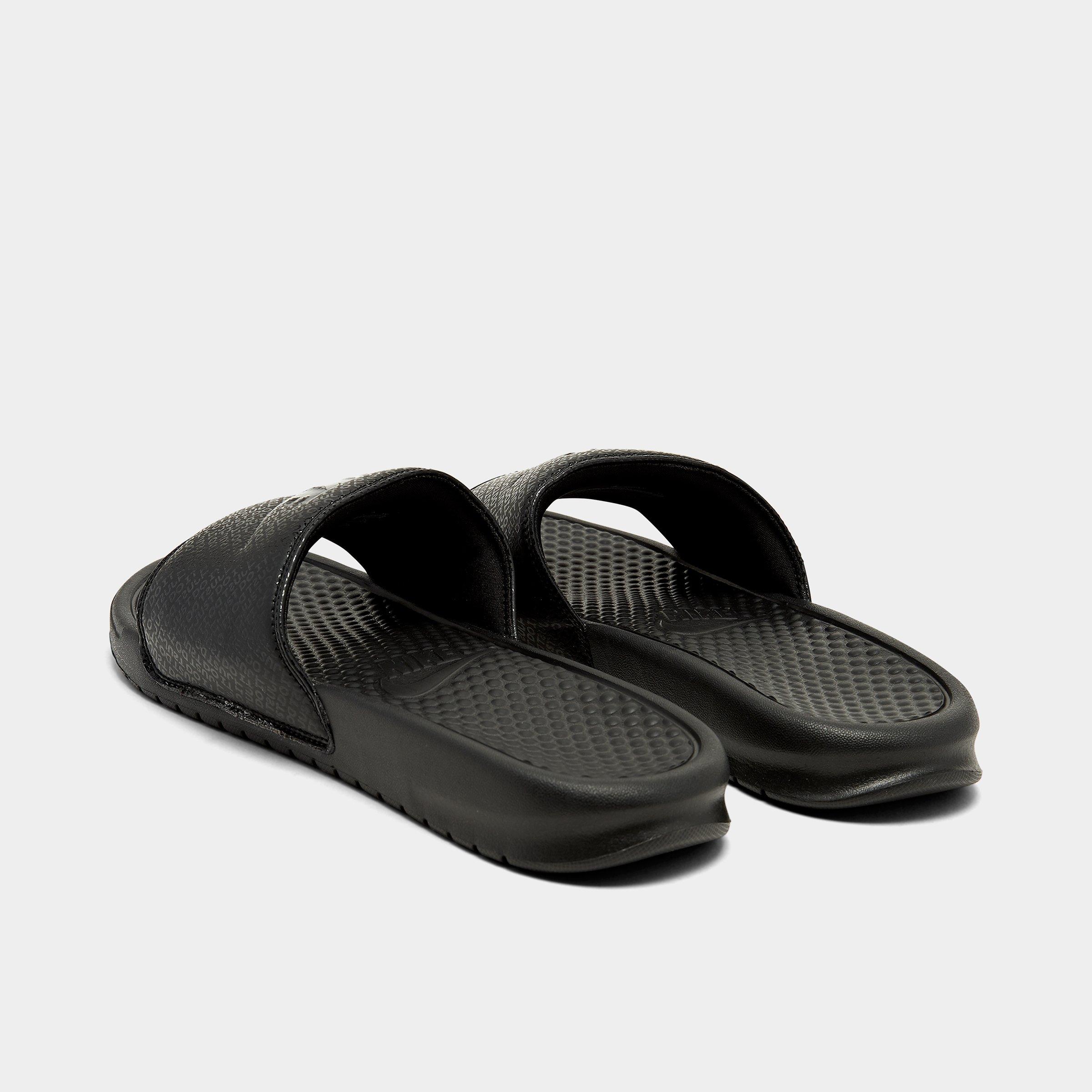 nike slides half black half white