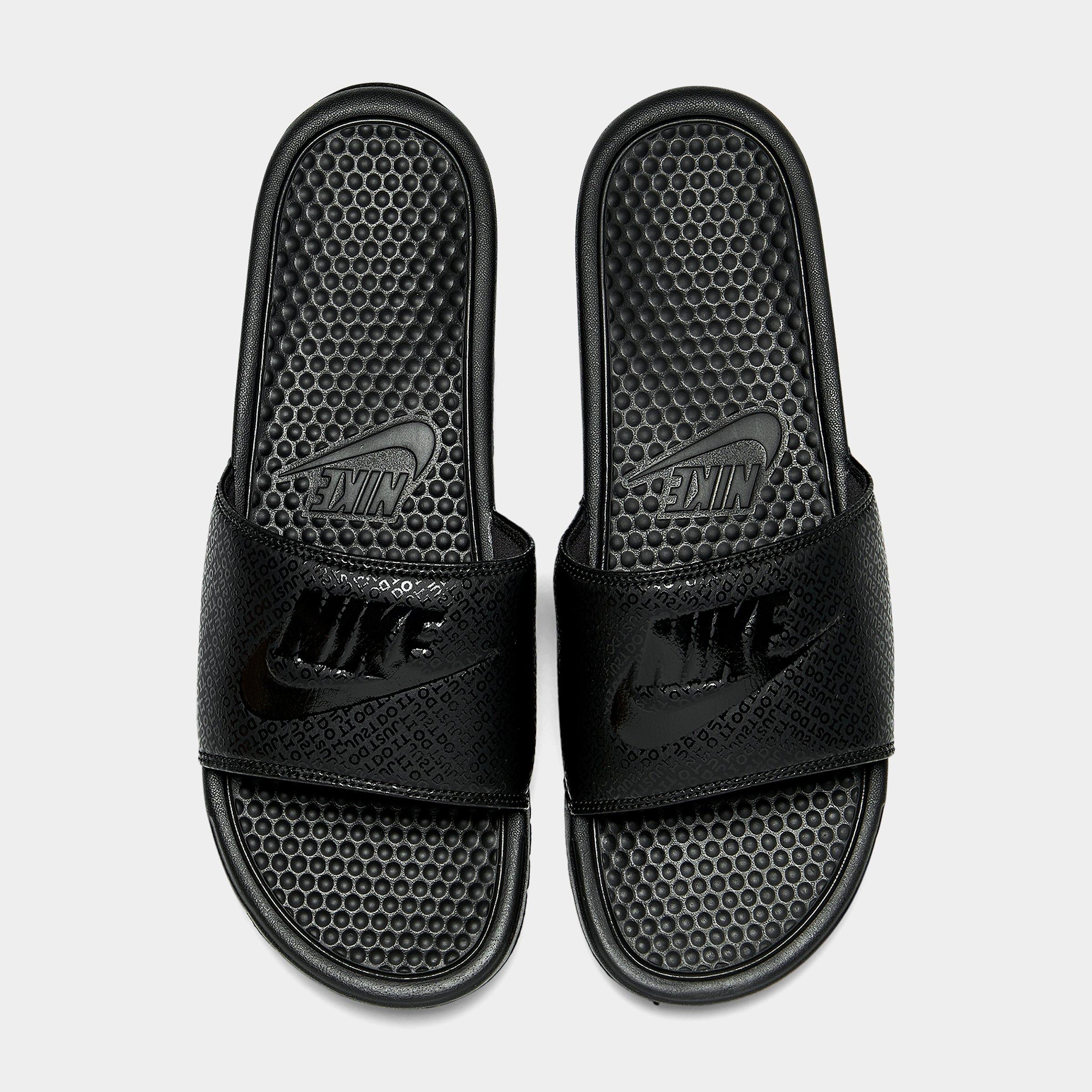 nike sandals all black