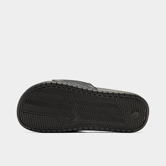 Bottom view of Men's Nike Benassi JDI Slide Sandals in Black Click to zoom