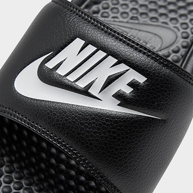 Front view of Men's Nike Benassi JDI Slide Sandals in Black/White Click to zoom