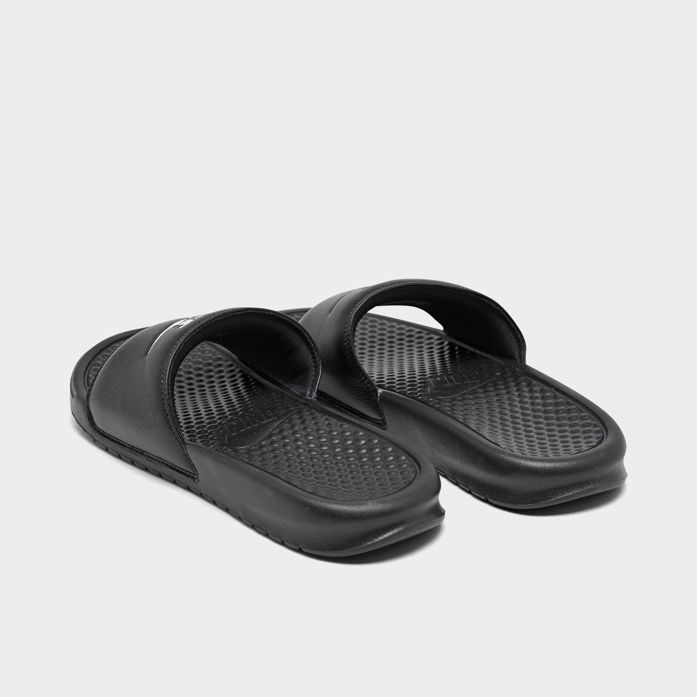 nike sandals black and white