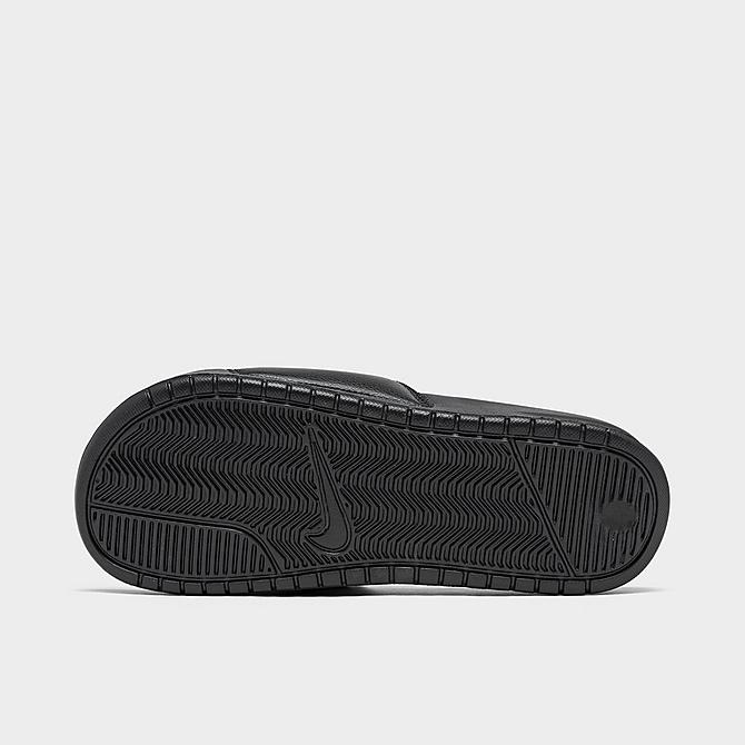 Bottom view of Men's Nike Benassi JDI Slide Sandals in Black/White Click to zoom