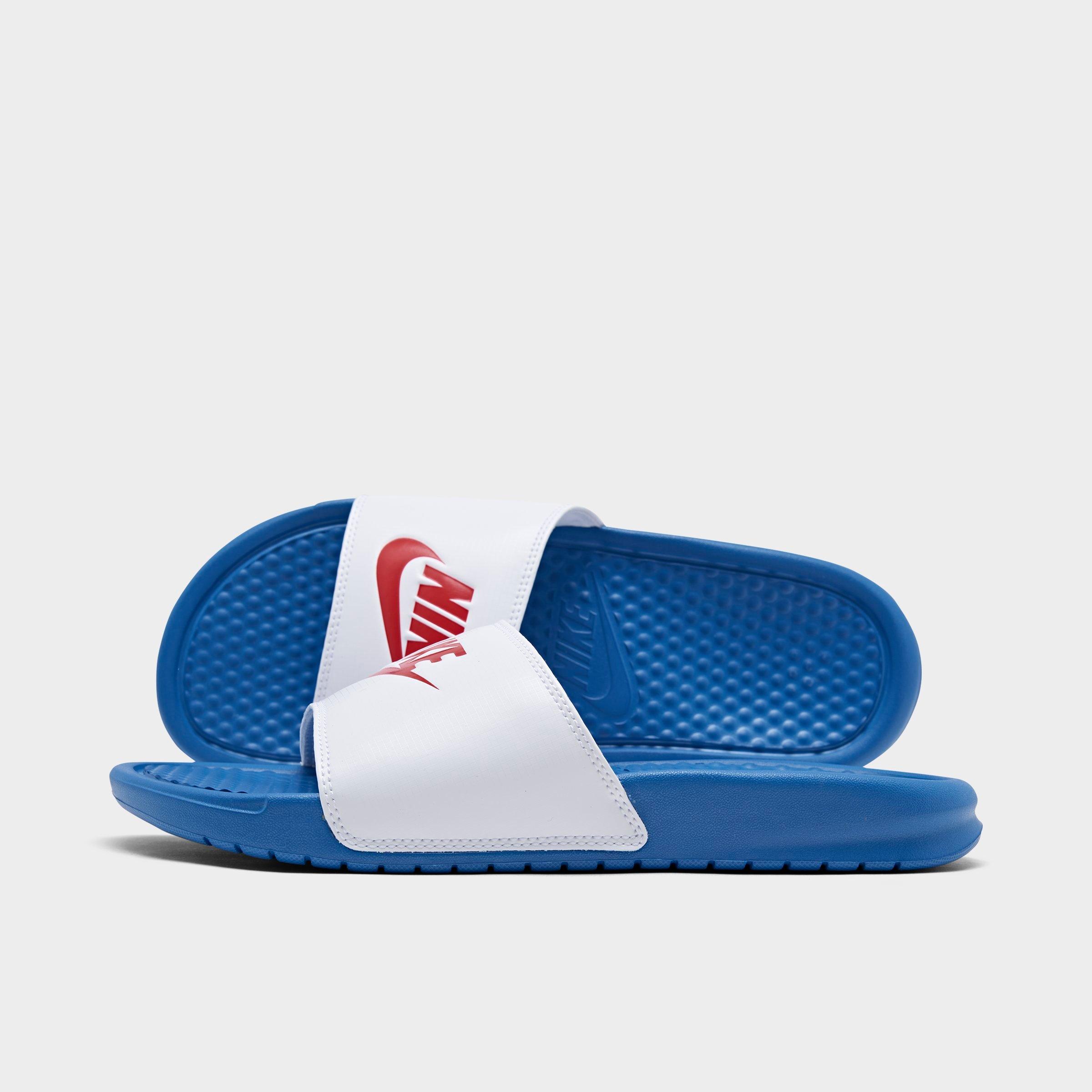 all blue nike slides