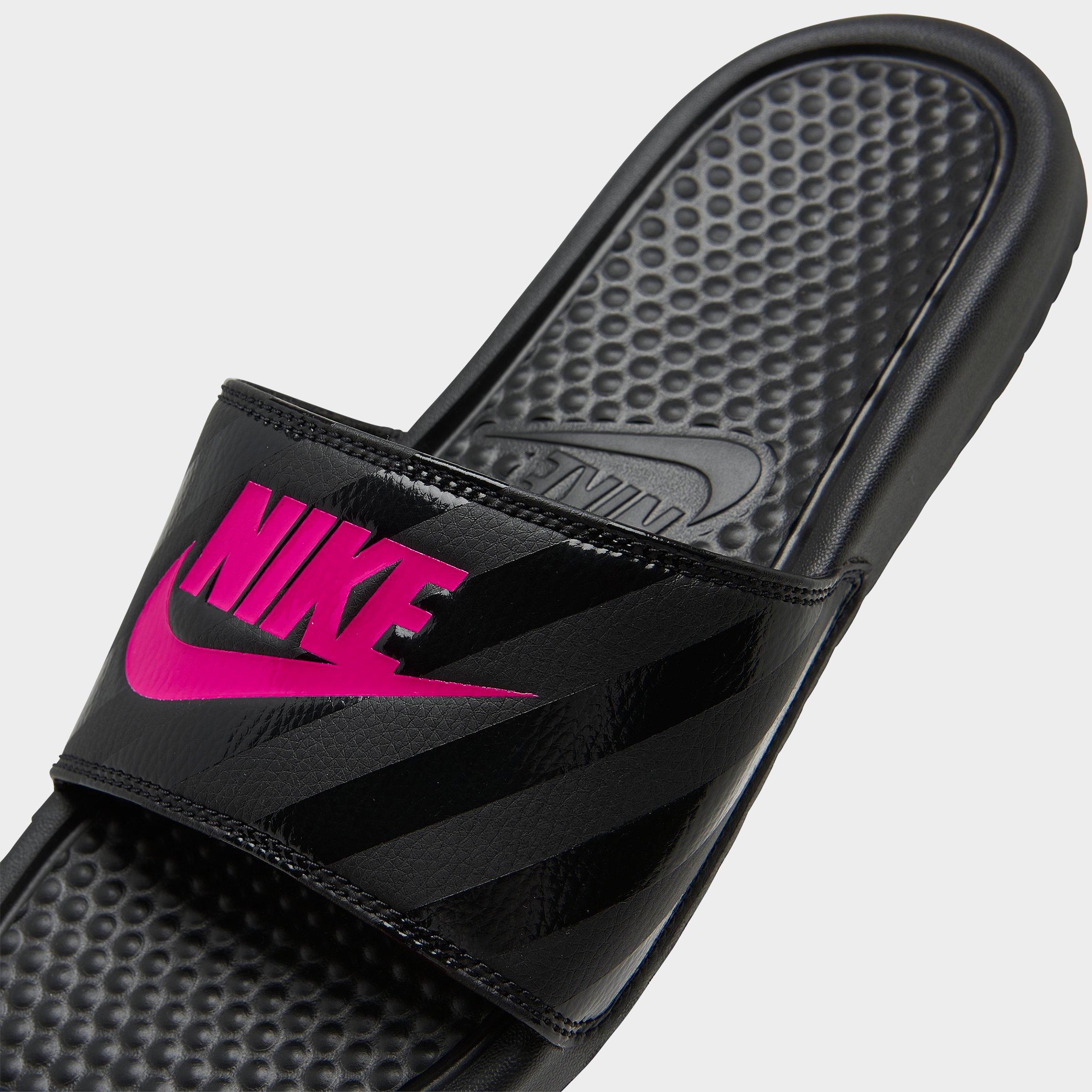 nike benassi swoosh red golden check slides