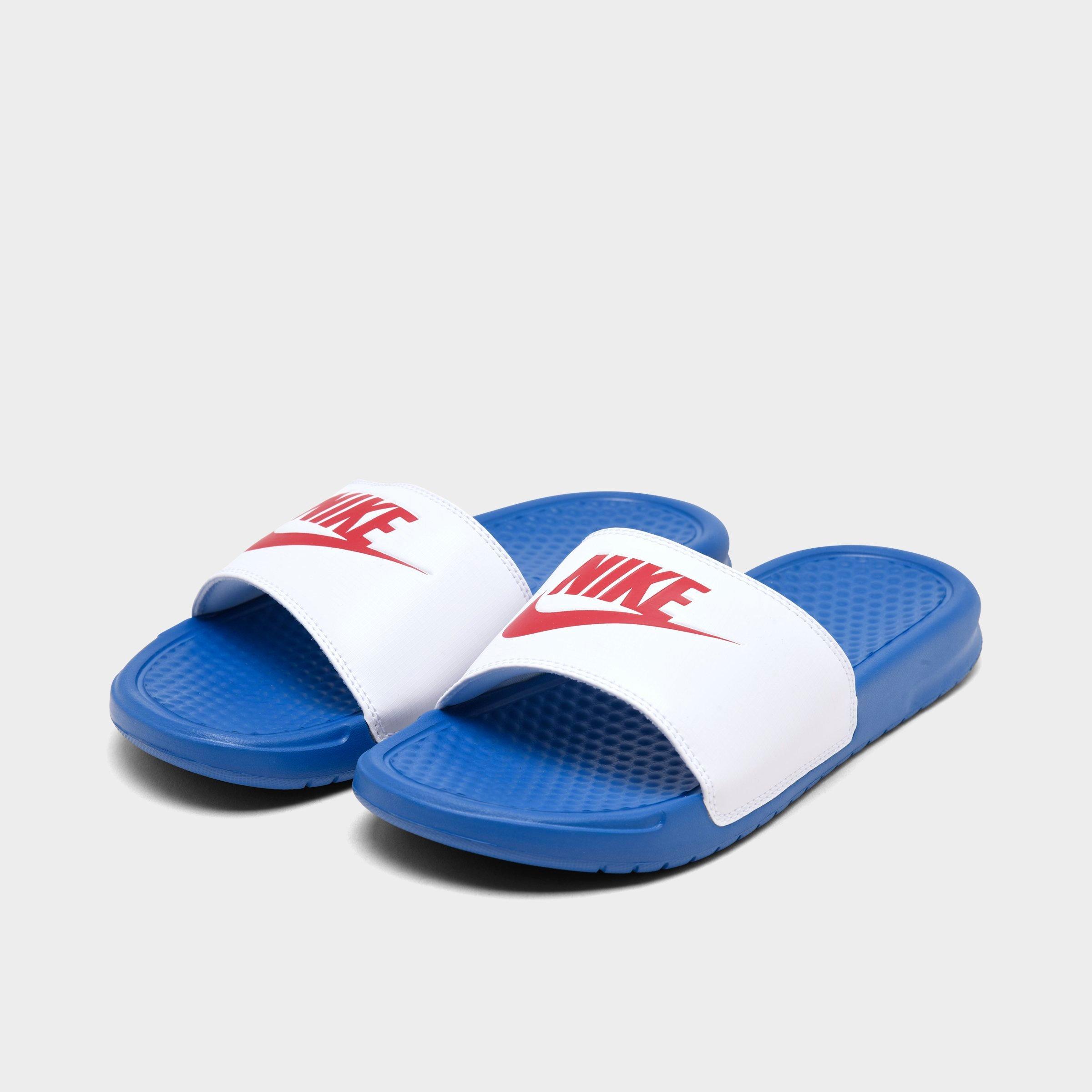 nike slides red white and blue