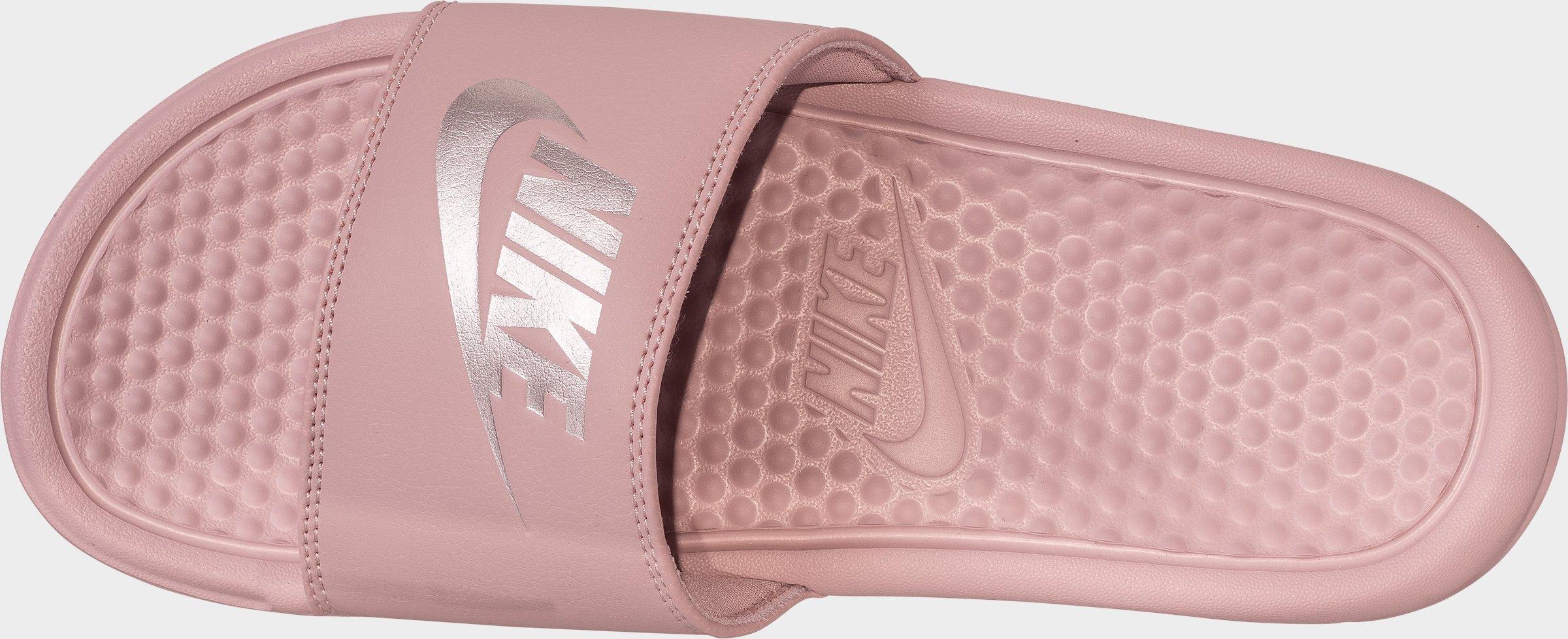 nike pink benassi slides