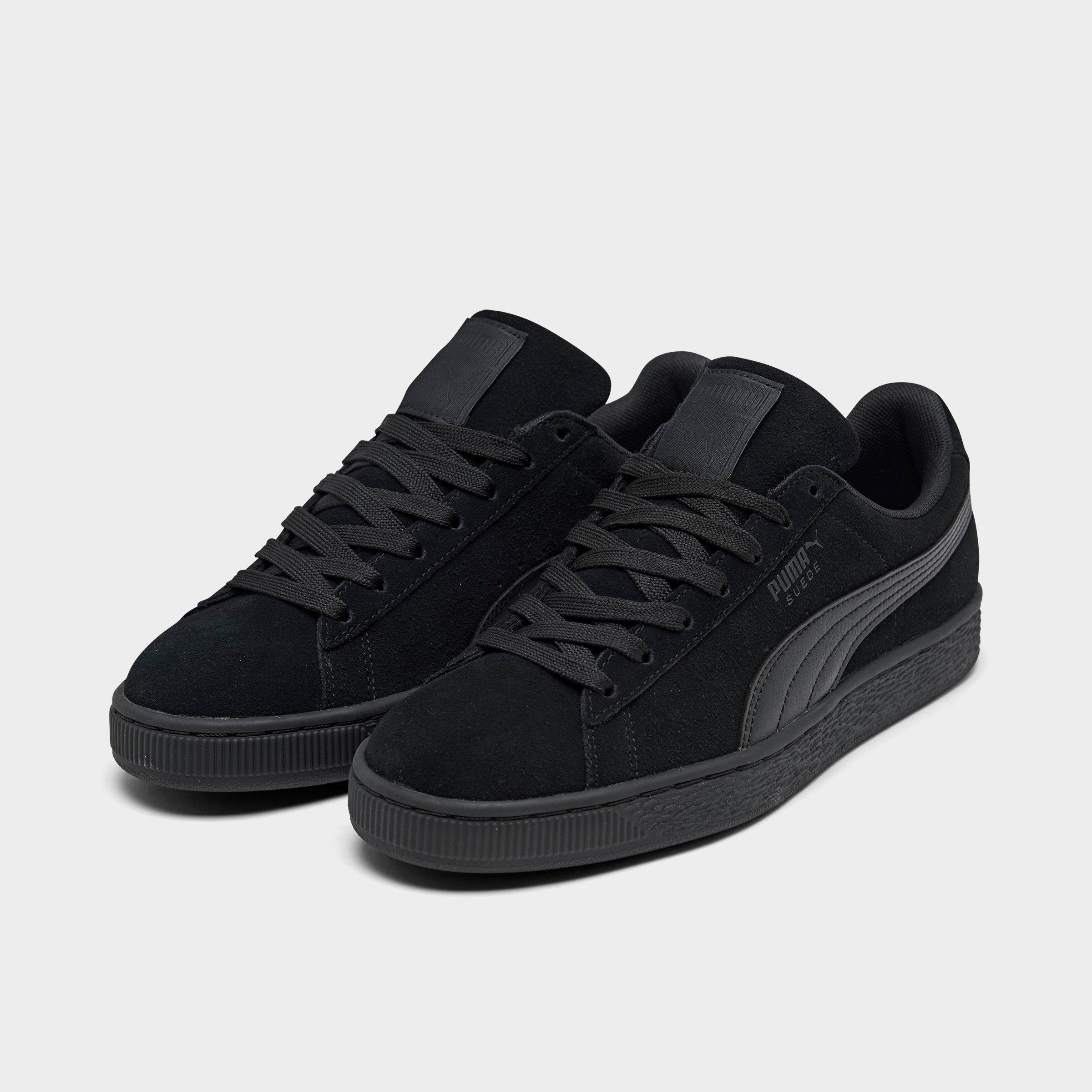 puma suede black on black