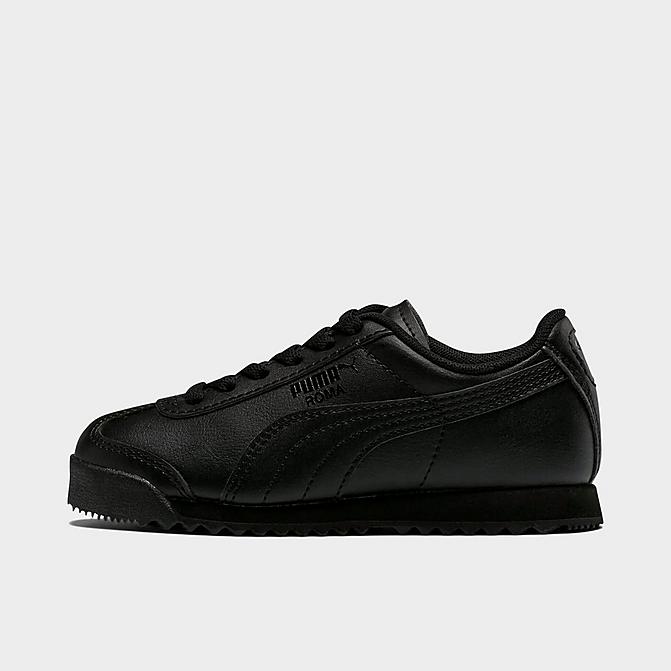 Right view of Little Kids' Puma Roma Casual Shoes in Puma Black/Puma Black Click to zoom