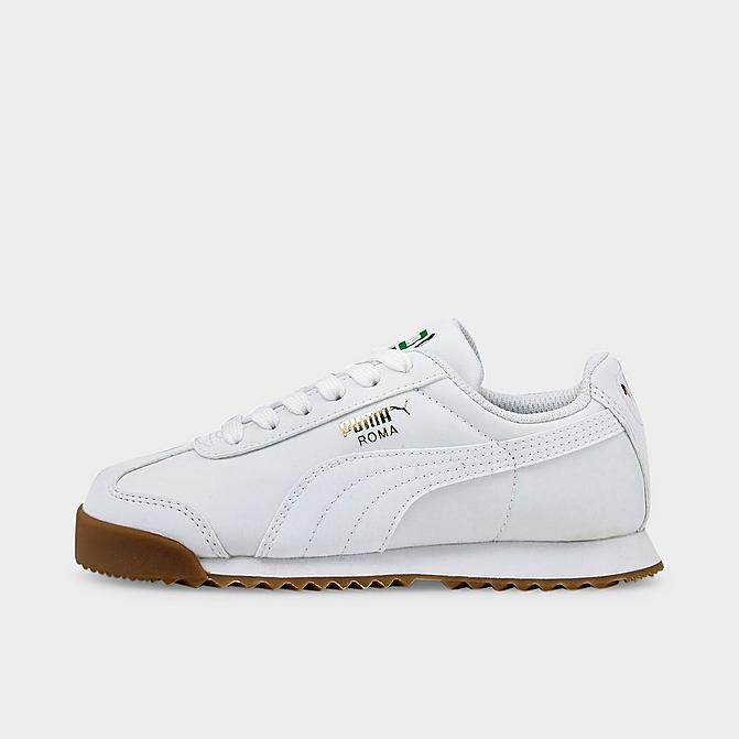 Right view of Little Kids' Puma Roma Fairgrounds Casual Shoes in Puma White/Puma White Click to zoom