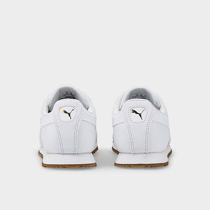Left view of Little Kids' Puma Roma Fairgrounds Casual Shoes in Puma White/Puma White Click to zoom
